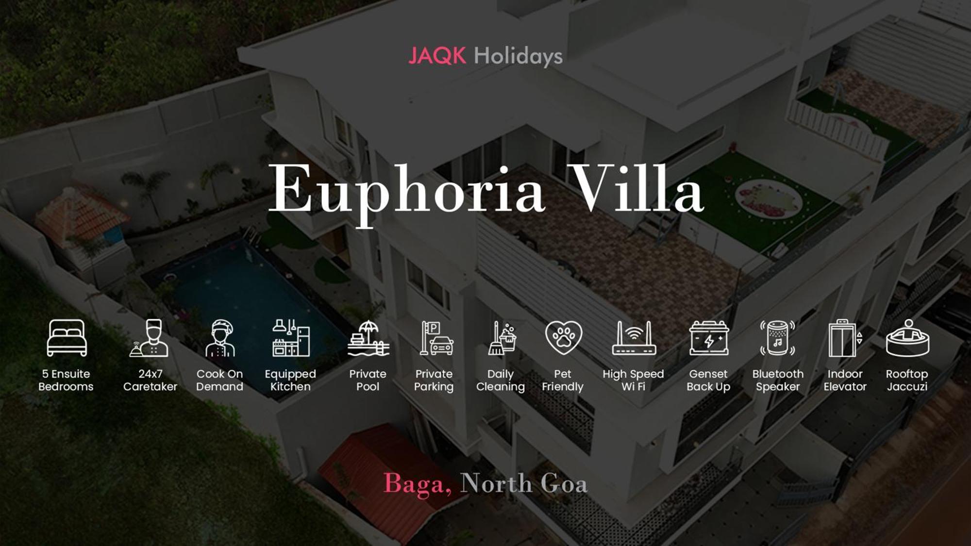 Euphoria Luxury Villa - 5Bhk - Private Pool - Jacuzzi, Бага Екстериор снимка